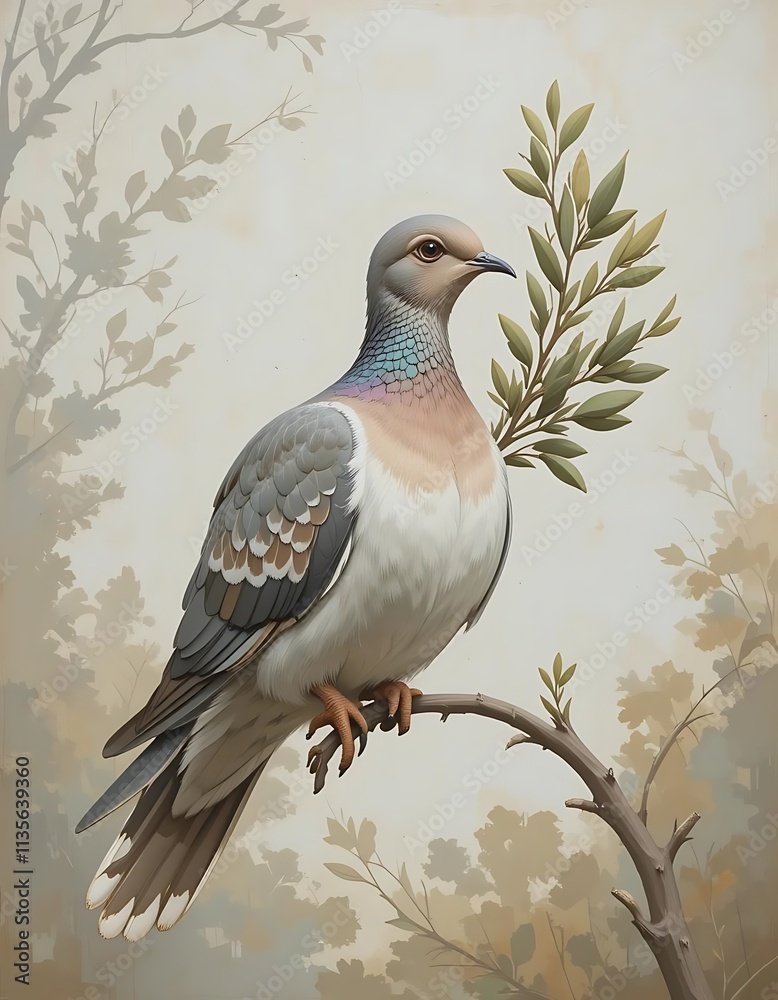 Fototapeta premium pigeon on the branch