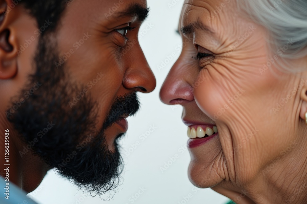 Heartwarming Interaction Between Young Man and Elderly Woman, Perfect for Emotional Storytelling and Inspirational Campaigns Heartwarming Interaction Between Young Man and Elderly Woman, Perfect for Emotional Storytelling and Inspirational Campaigns
