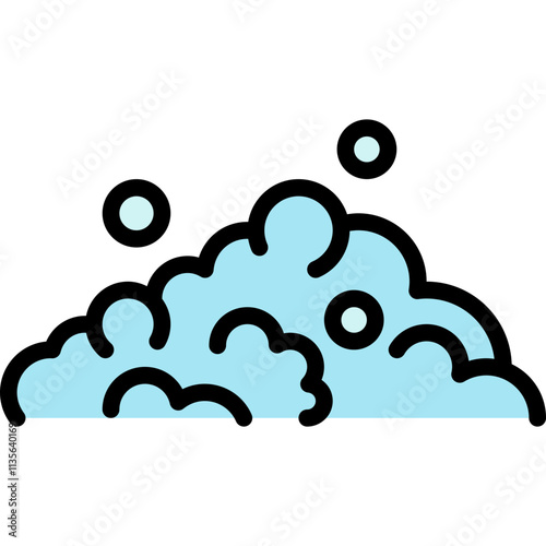 foam suds or soap bubble is lather for cleansing filled outline icon