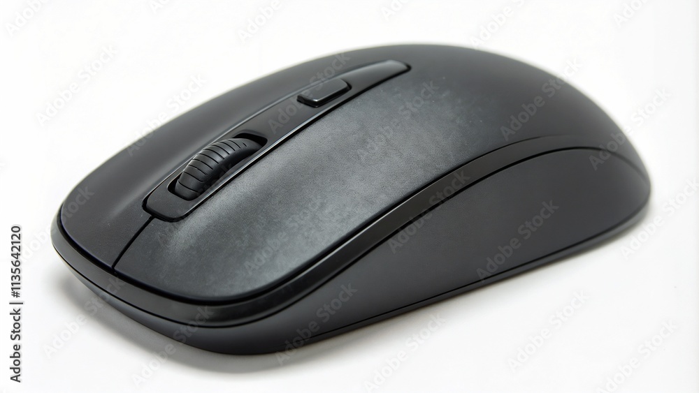 Black computer mouse on a white background Black computer mouse on a white background