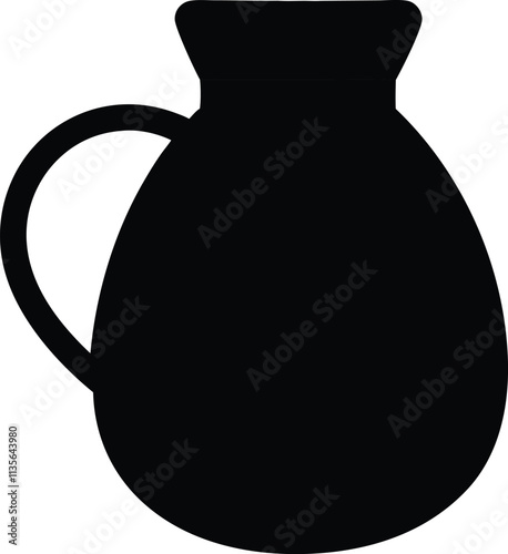 Jug icon. Set of jugs silhouettes isolated on white background. Water jug icon. Vector illustration