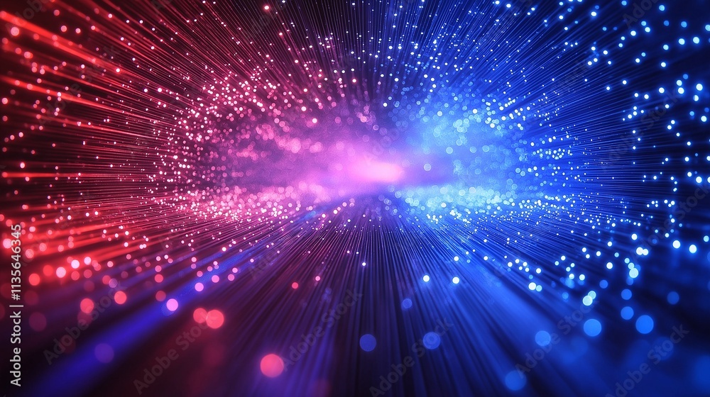 Abstract Red Blue Light Burst.Generative ai illustration. Abstract Red Blue Light Burst.Generative ai illustration.