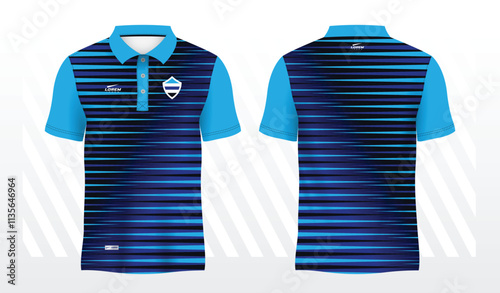 blue polo sport shirt sublimation jersey template design mockup