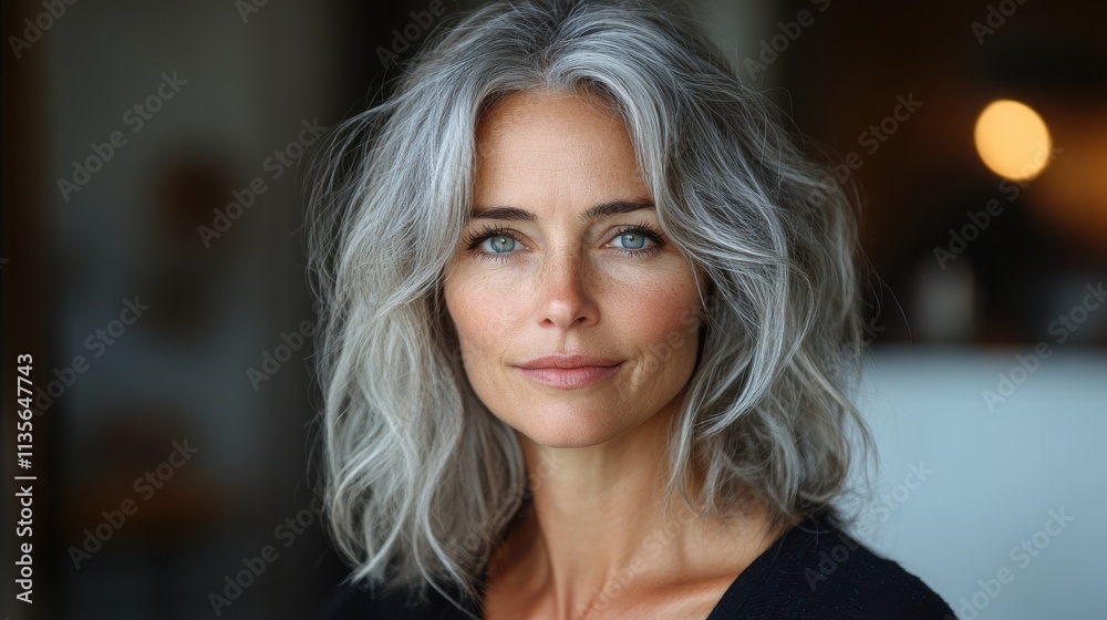 a woman with grey hair a woman with grey hair