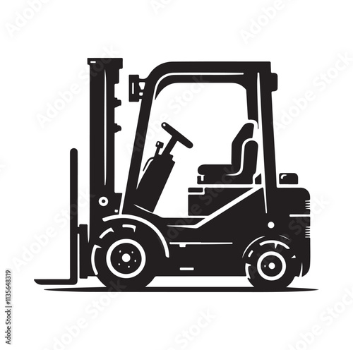 a forklift machine silhouette vector illustration