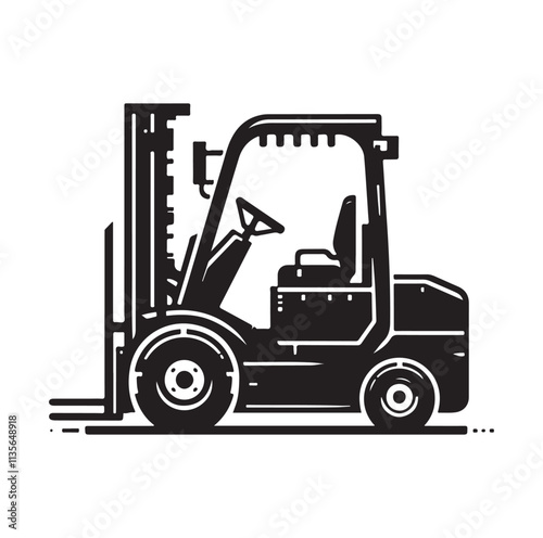 a forklift machine silhouette vector illustration