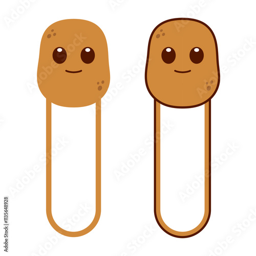 Vector Potato Bookmark Flat Design Illustration