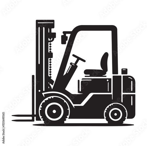 a forklift machine silhouette vector illustration