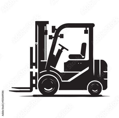a forklift machine silhouette vector illustration