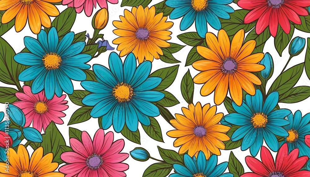 Fototapeta premium seamless pattern with flowers