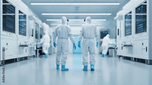 Biotechnology research action in healthcare cleanroom environment
