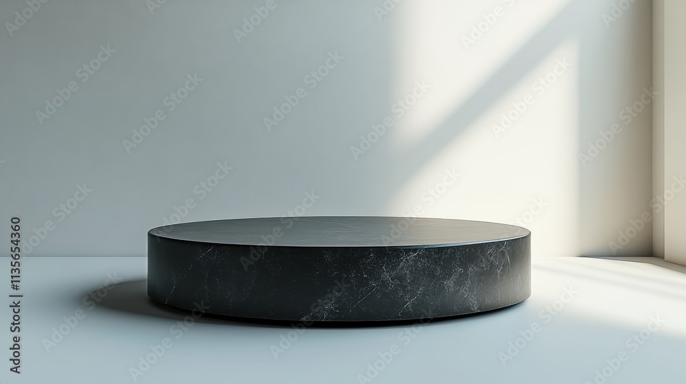 Modern Black Stone Display - Perfect for Product Mockups & Minimalism Modern Black Stone Display - Perfect for Product Mockups & Minimalism