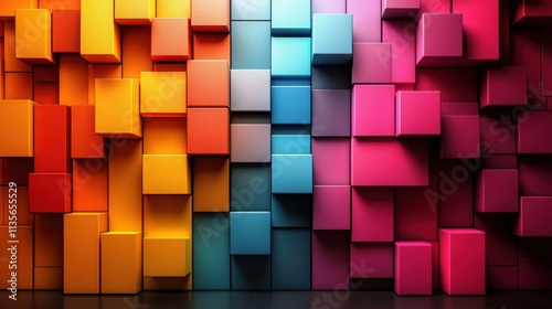 abstract 3d render colorful geometric background desig