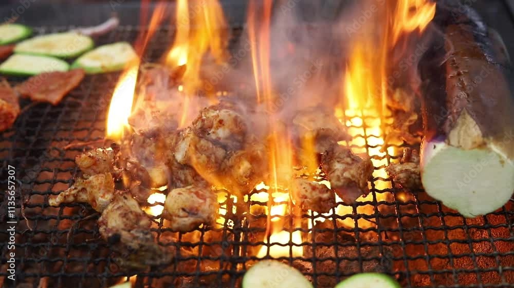Barbecued crispy bone meat tofu eggplant cuisine