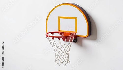 a toy basketball basket on a white background
