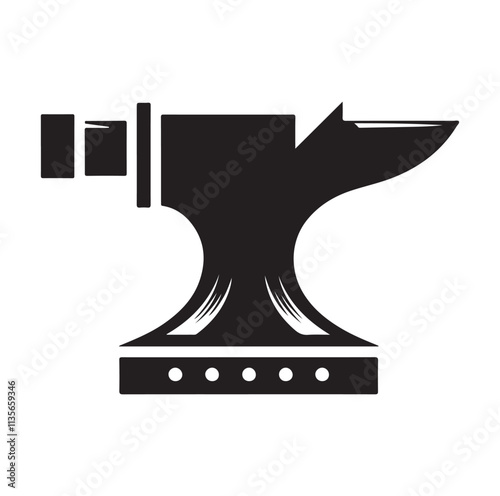 anvil icon silhouette vector illustration