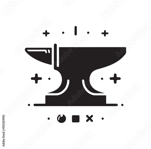 anvil icon silhouette vector illustration