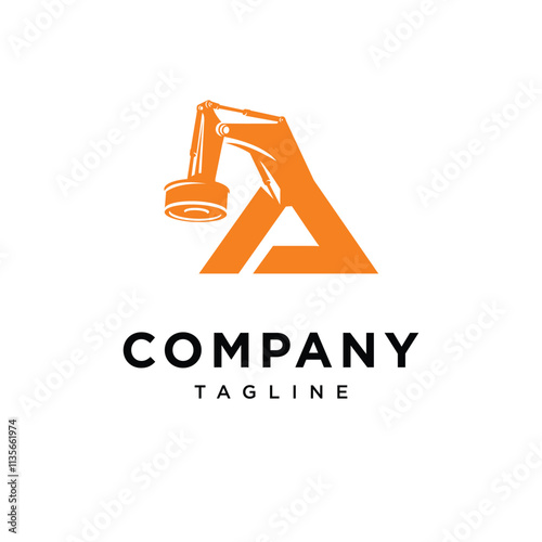  Letter A Magnet Excavator Logo Icon Vector