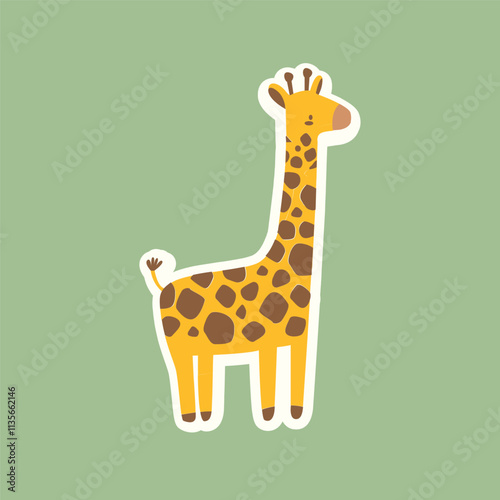 cute giraffe sticker icon