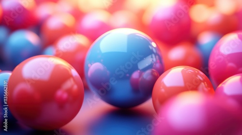 abstract 3d render of multicolored spheres modern background desig