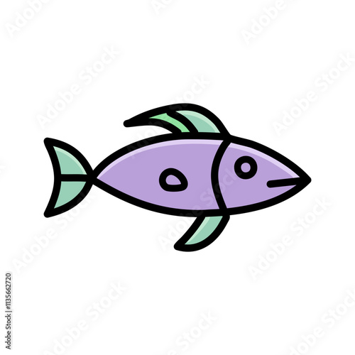 Fish vector, Barramundi filled design editable stroke icon