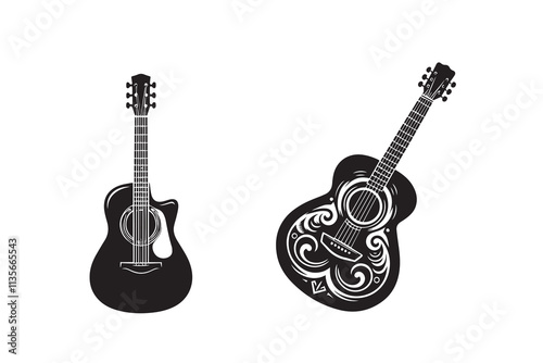 Guitar Acoustic Design silhouette Illustration