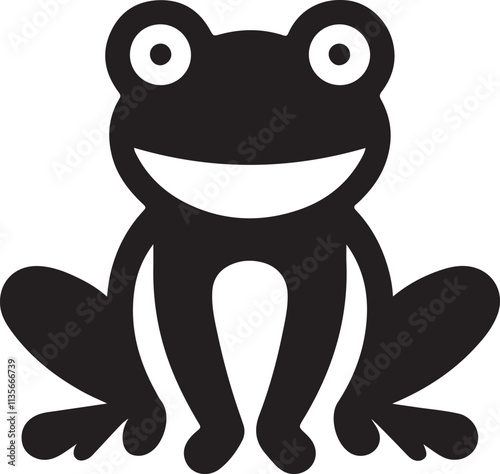 frog icon silhouette style vector art illustration on a white background.
 photo