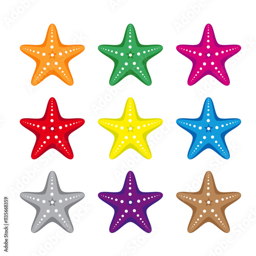 Starfish. The silhouette of a starfish coral color a white background. Star icon in cartoon style