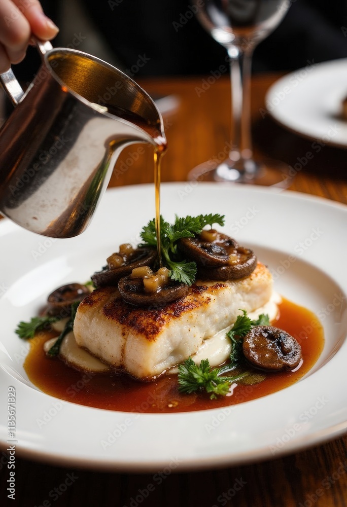 Pan-Seared Fish with Mushroom Sauce and Puree
Pan-Seared Fish with Mushroom Sauce and Puree