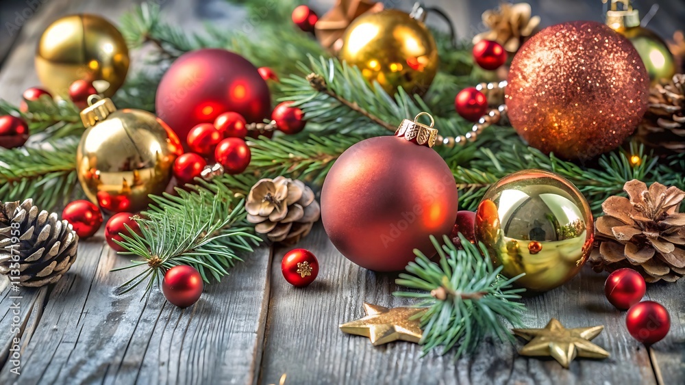 christmas decoration on a wooden background christmas decoration on a wooden background