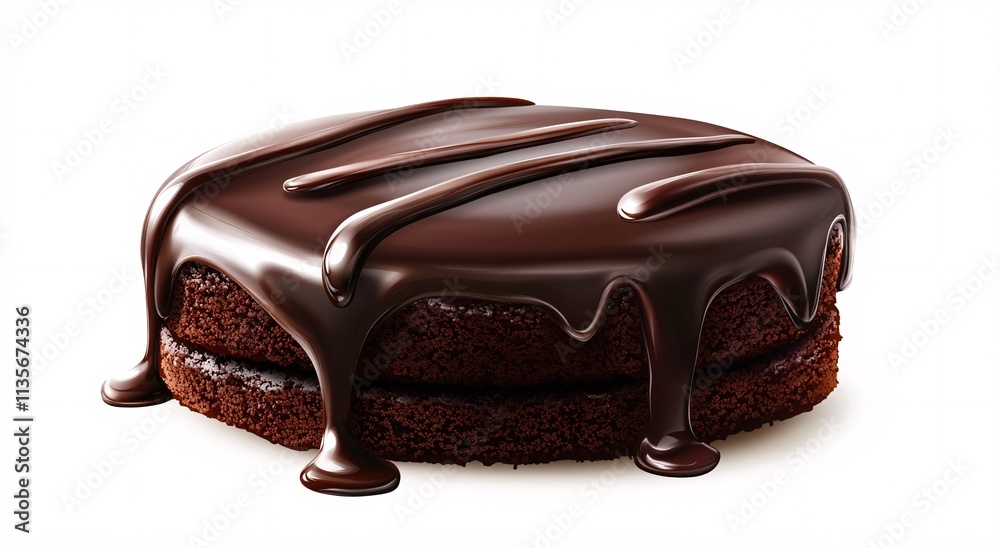 Obraz premium chocolate cake isolated on white