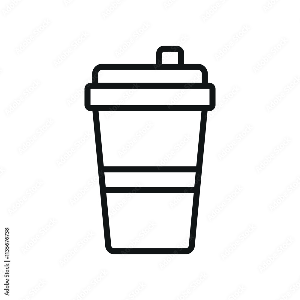 Coffee paper cup icon features a modern and minimalist design, perfect for representing takeout beverages, coffee shops, or eco-friendly branding Coffee paper cup icon features a modern and minimalist design, perfect for representing takeout beverages, coffee shops, or eco-friendly branding