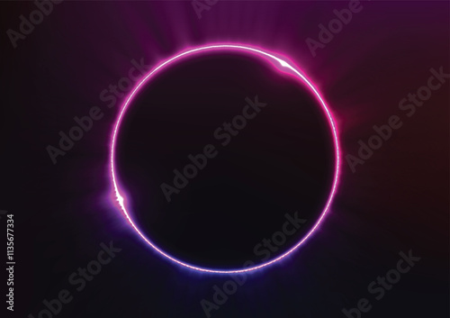 Dark art purple digital ring space light line background