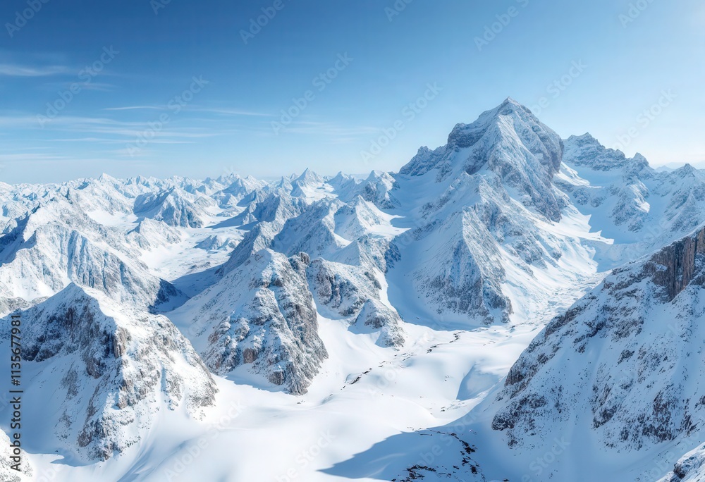 Snowy Mountain Range Aerial View
Snowy Mountain Range Aerial View