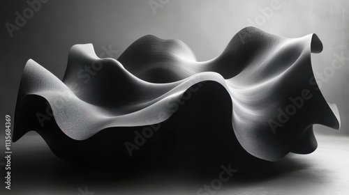 abstract black shape 3d rende