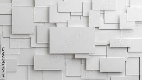 White textured panels create a modern abstract wall design