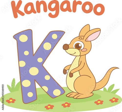 Alphabet K - Kangaroo Illustration for Kids | Fun and Educational Preschool Learning Concept photo