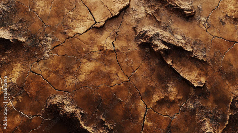 The ground has cracks in the top view for the background or graphic design The ground has cracks in the top view for the background or graphic design
