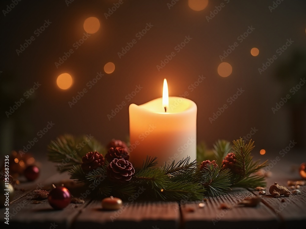Christmas Candle with natural decoration