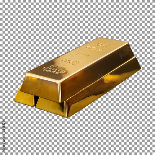 Luxurious Gold Bullion Bar for Investment and Wealth Preservation on transparent background, png, psd
