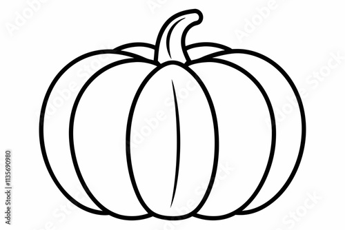 Hand drawn pumpkin outline. Pumpkin. Outline drawing. Vector illustration isolated on white background

 photo