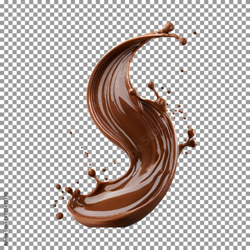 Smooth Chocolate Wave Splash Isolated on transparent background, png, psd
