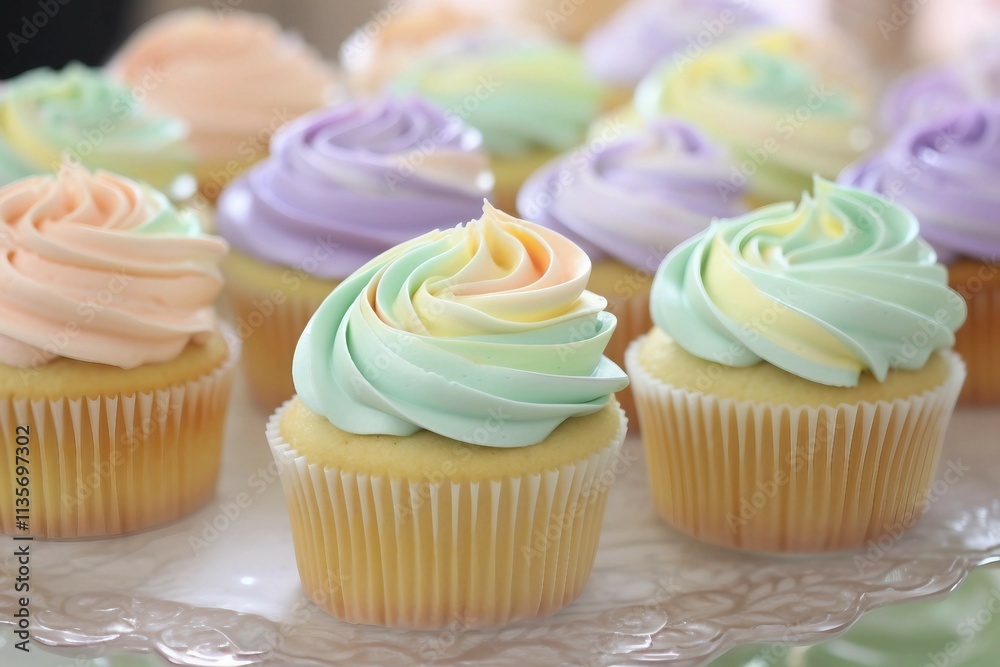 Pastel Cupcakes with Swirled Frosting Pastel Cupcakes with Swirled Frosting