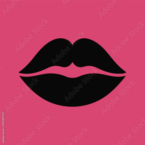 Lips Silhouette Vector illustration Ai Generated