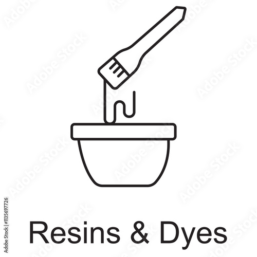 Resins & Dyes Icon, Exploring the Versatility of Resins and Dyes in Art and Industry, Innovative Applications of Resins and Dyes for Creative Projects, Vector