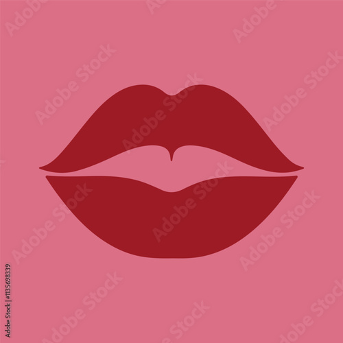 Lips Silhouette Vector illustration Ai Generated