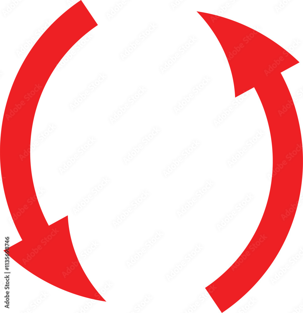 red opposite curve arrow symbol vector illustration. red opposite curve arrow symbol vector illustration.