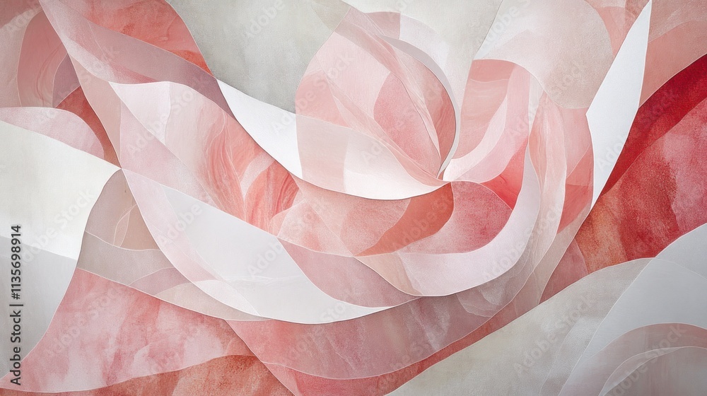 Abstract swirling pink and white translucent shapes. Abstract swirling pink and white translucent shapes.