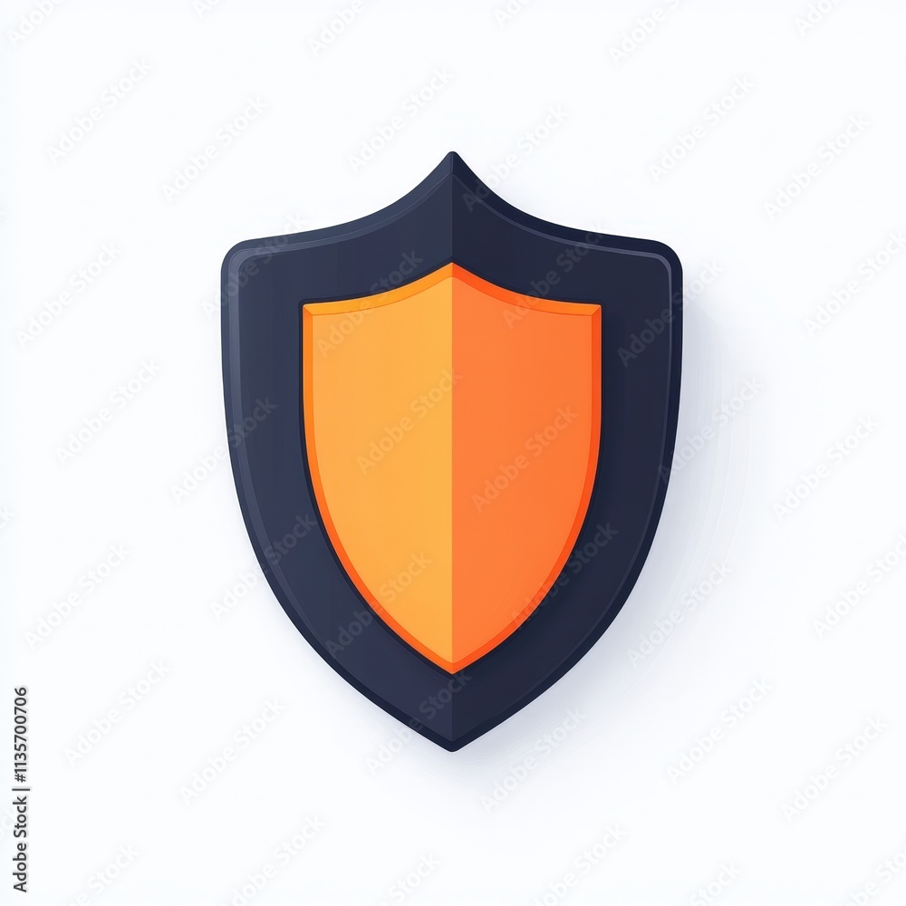 Security App Icon Shield Concept with Shadow on White Background for Digital Safety and Protection Technology Illustration Security App Icon Shield Concept with Shadow on White Background for Digital Safety and Protection Technology Illustration