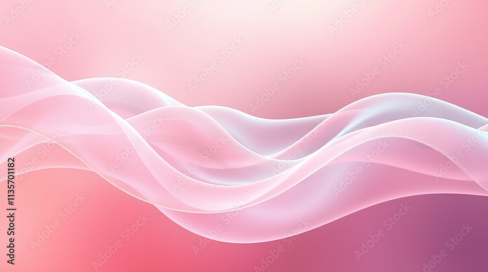 Abstract digital art portraying a data processing algorithm with smooth flowing lines and shapes within a soft dreamy atmosphere. High contrast and low-key lighting with a soft pastel color palette, 